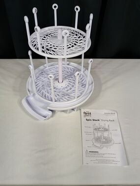 The First Years Spin Stack White Baby Bottle Drying Rack